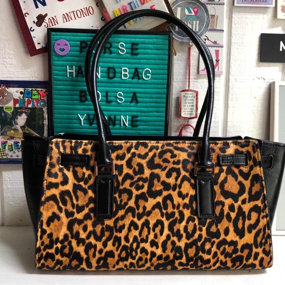 Michael Kors Leopard Hamilton Moderne Tote Gold Lock Hardware - Picture 4 of 15